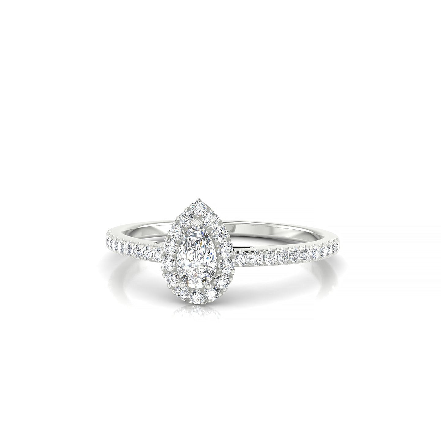 Sunrise | 18k White Gold 5 x 3 mm Pear Diamond Ring