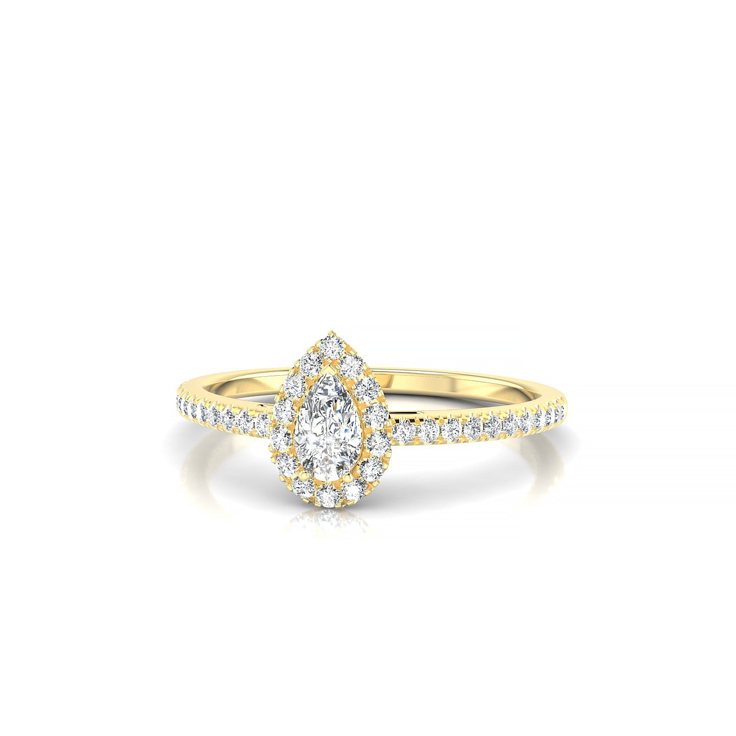 Sunrise | 18k Yellow Gold 5 x 3 mm Pear Diamond Ring