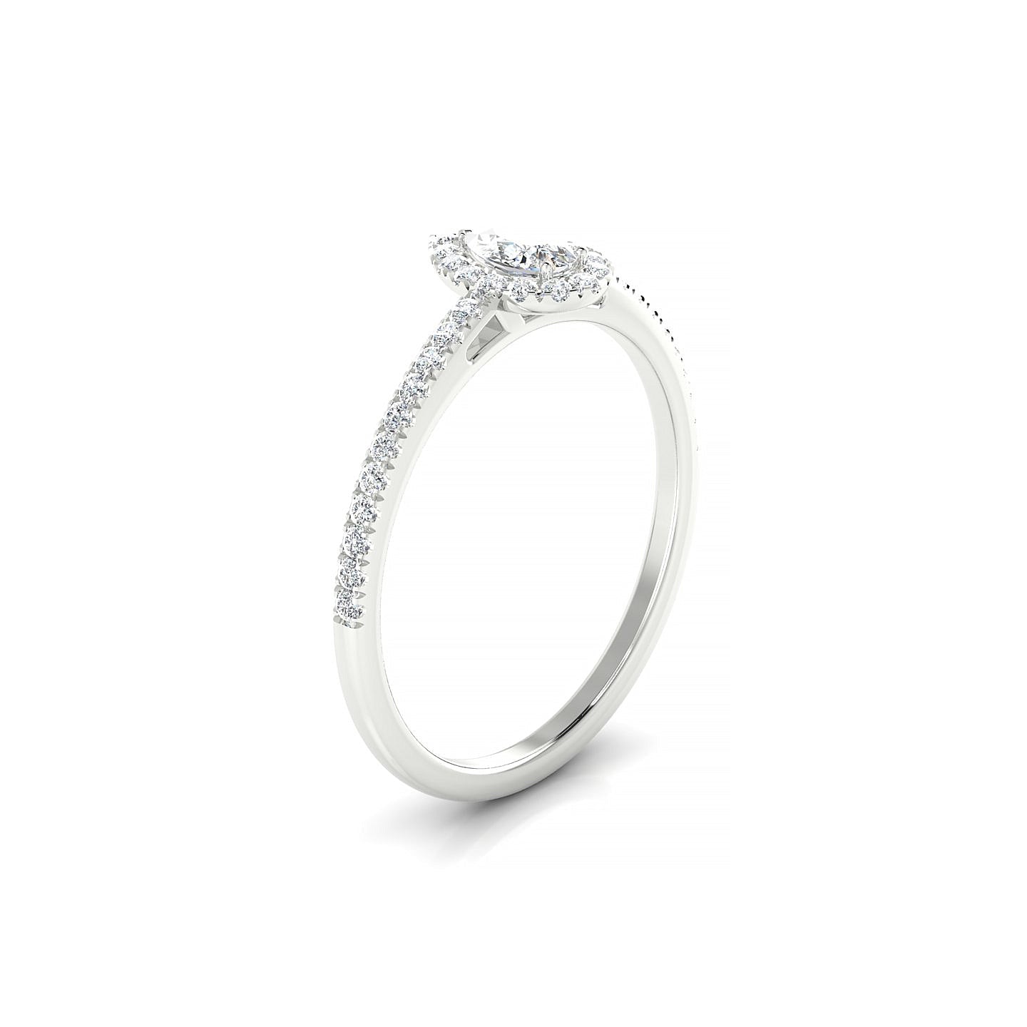 Sunrise | 18k White Gold 5 x 3 mm Pear Diamond Ring