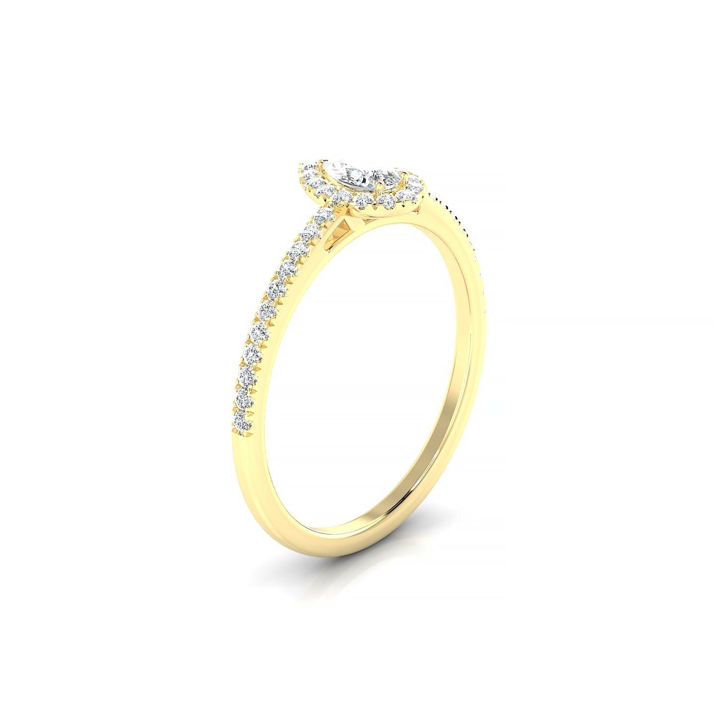 Sunrise | 18k Yellow Gold 5 x 3 mm Pear Diamond Ring