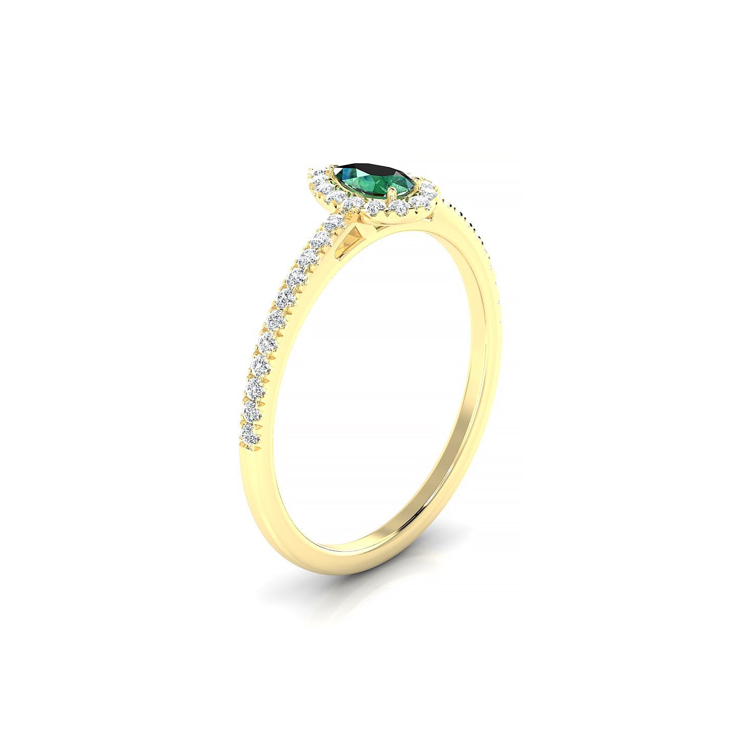 Sunrise | 18k Yellow Gold 5 x 3 mm Pear Emerald Ring