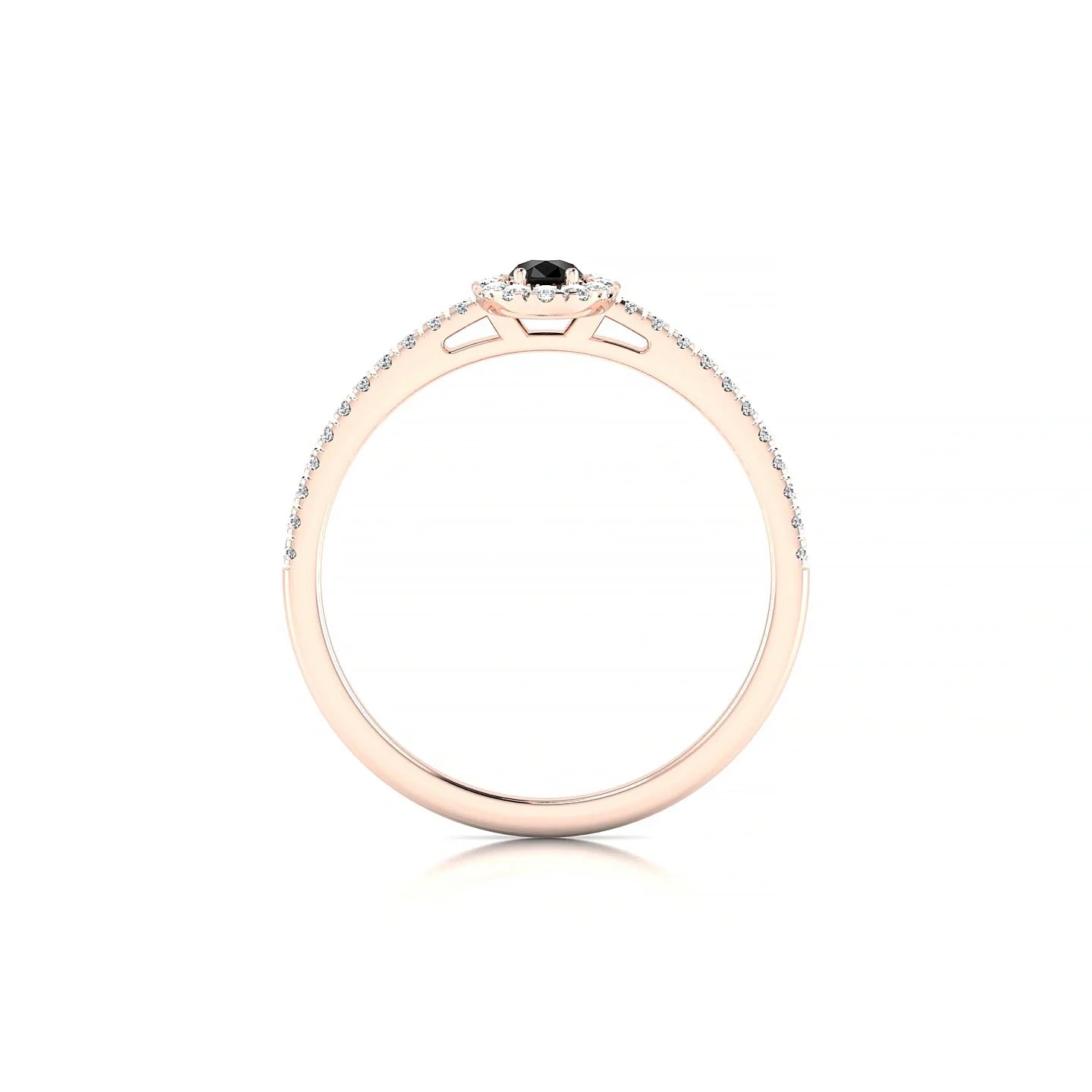 Sunrise | 18k Rose Gold 5 x 3 mm Pear Black Diamond Ring