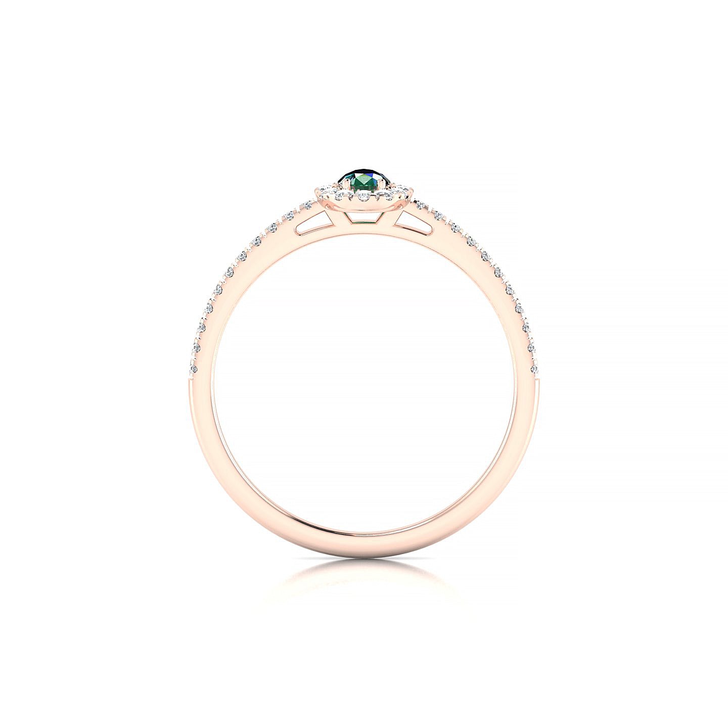 Sunrise | 18k Rose Gold 5 x 3 mm Pear Emerald Ring