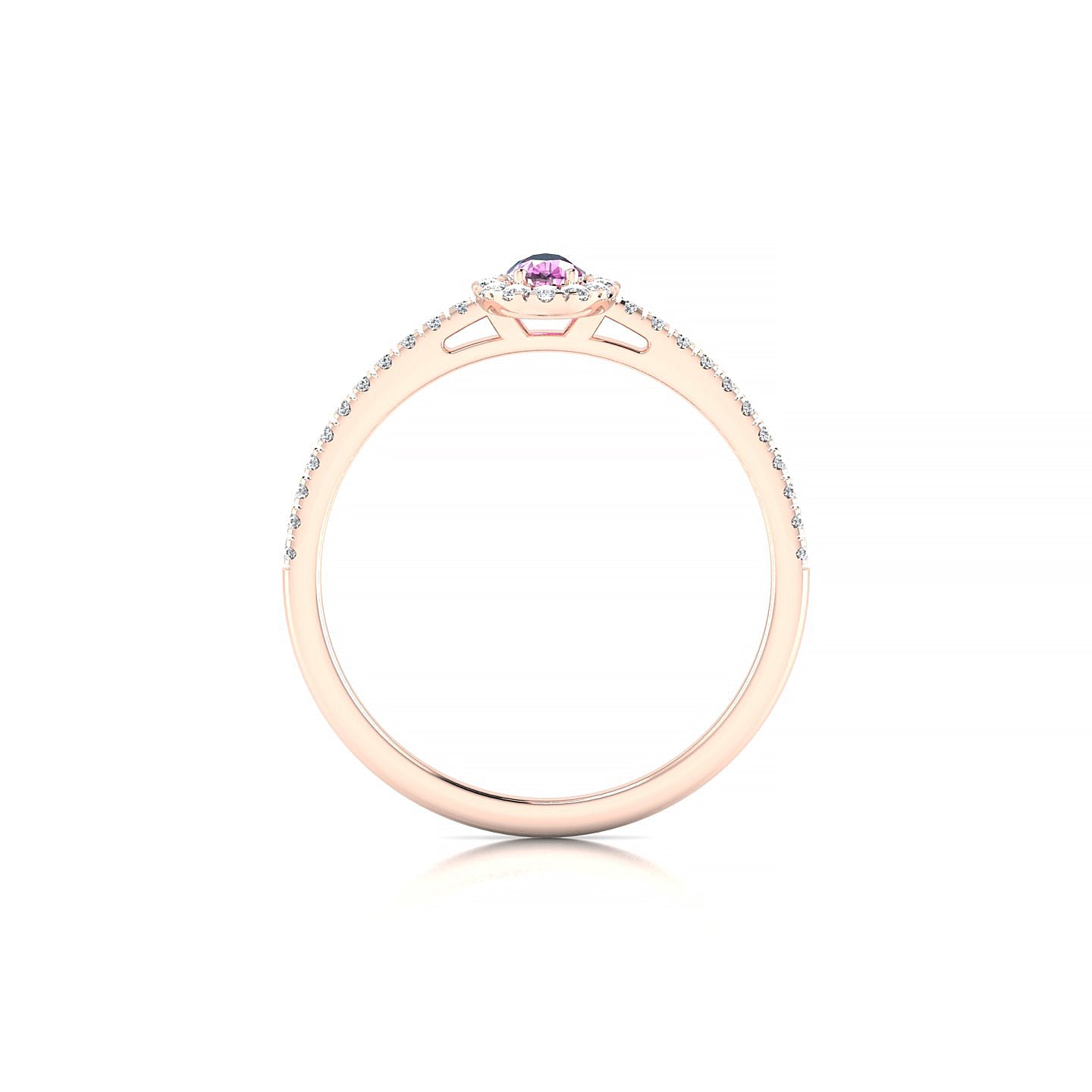 Sunrise | 18k Rose Gold 5 x 3 mm Pear Pink Sapphire Ring