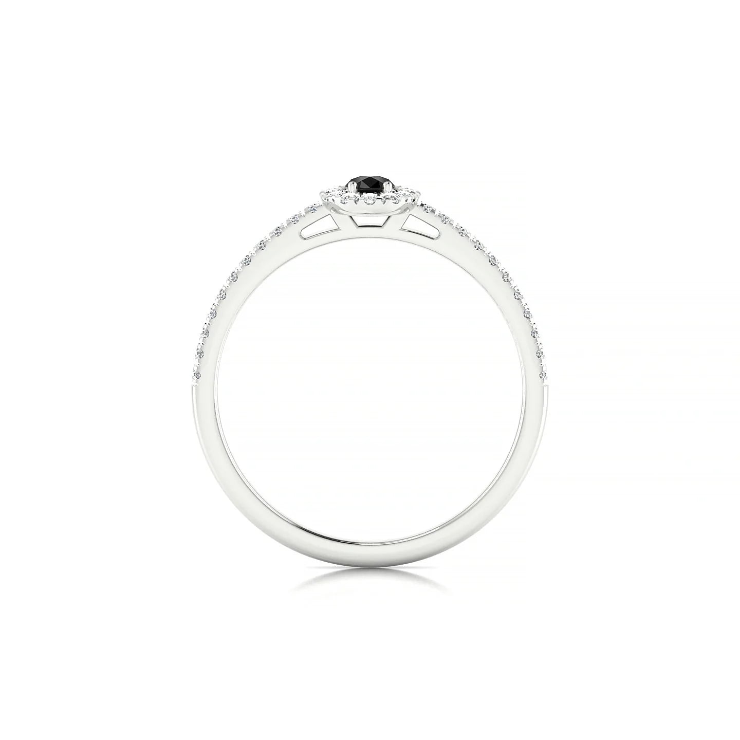 Sunrise | 18k White Gold 5 x 3 mm Pear Black Diamond Ring