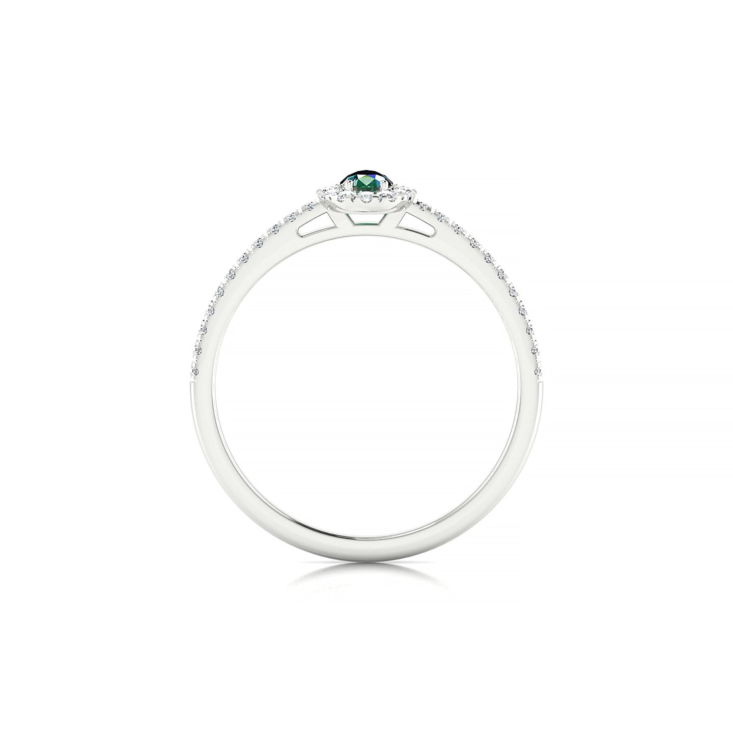 Sunrise | 18k White Gold 5 x 3 mm Pear Emerald Ring
