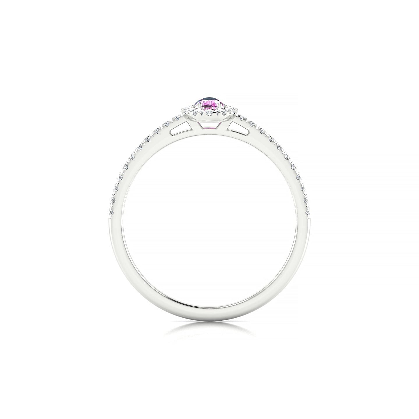 Sunrise | 18k White Gold 5 x 3 mm Pear Pink Sapphire Ring