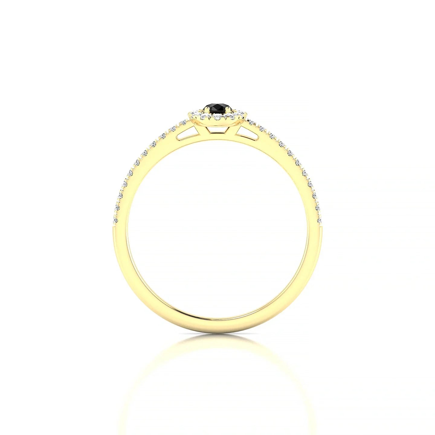 Sunrise | 18k Yellow Gold 5 x 3 mm Pear Black Diamond Ring