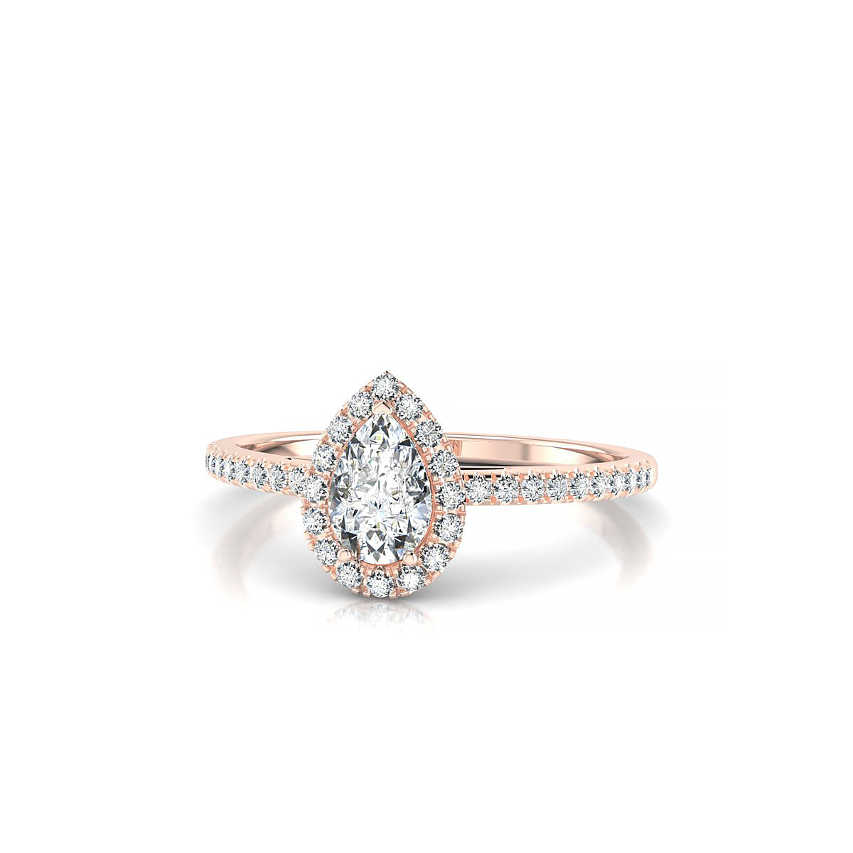 Sunrise | 18k Rose Gold 6 x 4 mm Pear Diamond Ring