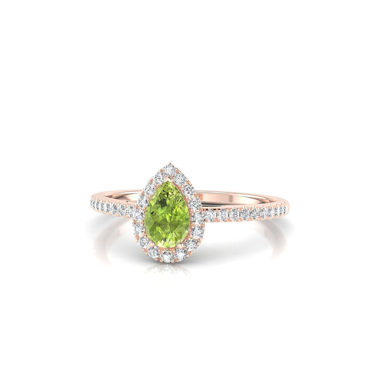 Sunrise | 18k Rose Gold 6 x 4 mm Pear Peridot Ring