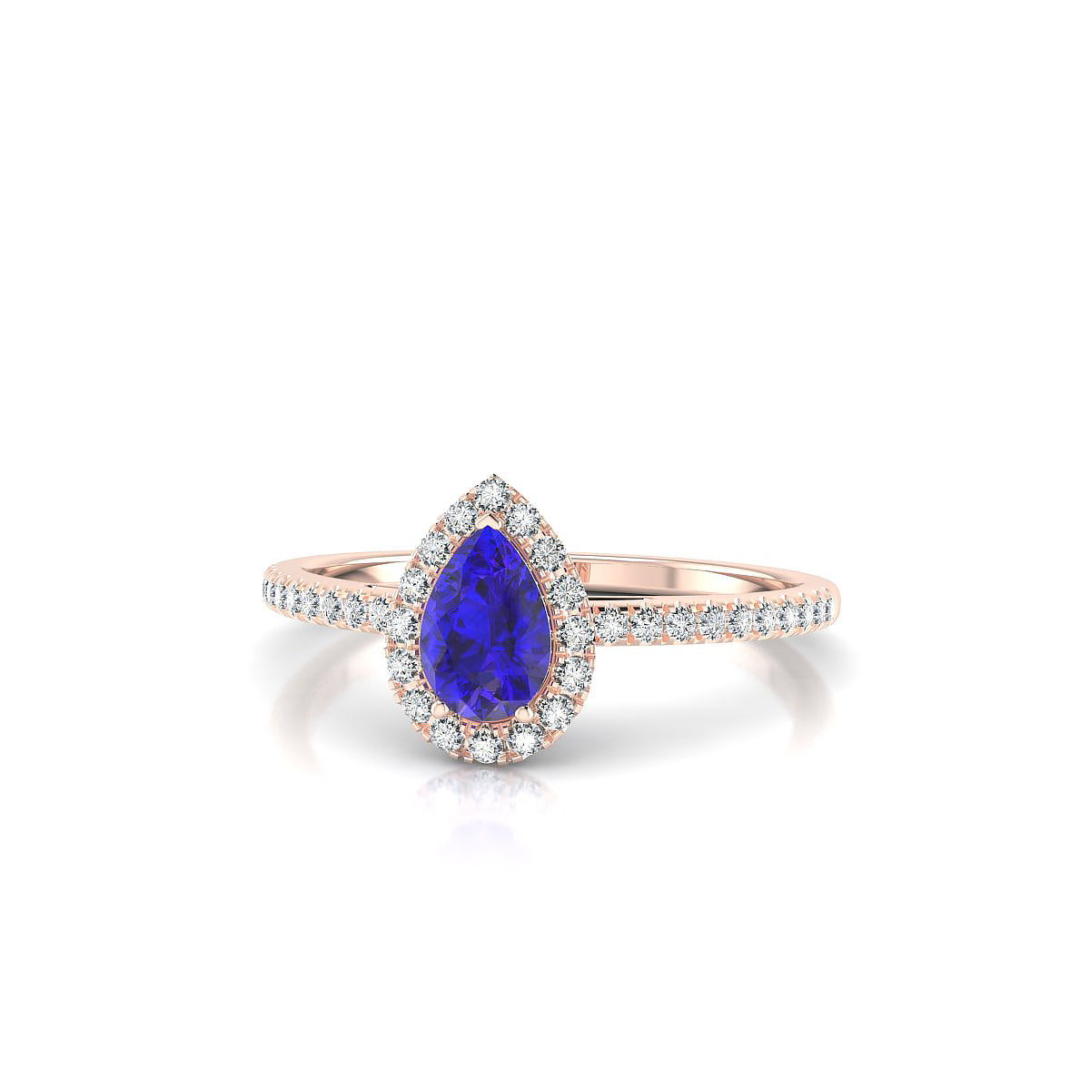 Sunrise | 18k Rose Gold 6 x 4 mm Pear Tanzanite Ring