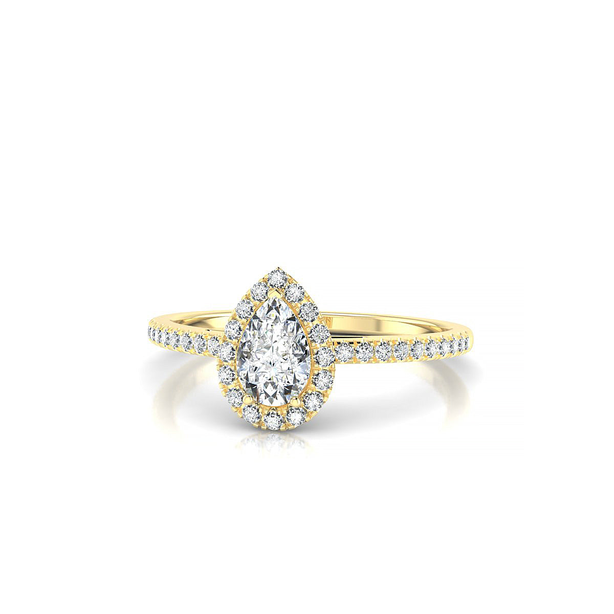Sunrise | 18k Yellow Gold 6 x 4 mm Pear Diamond Ring