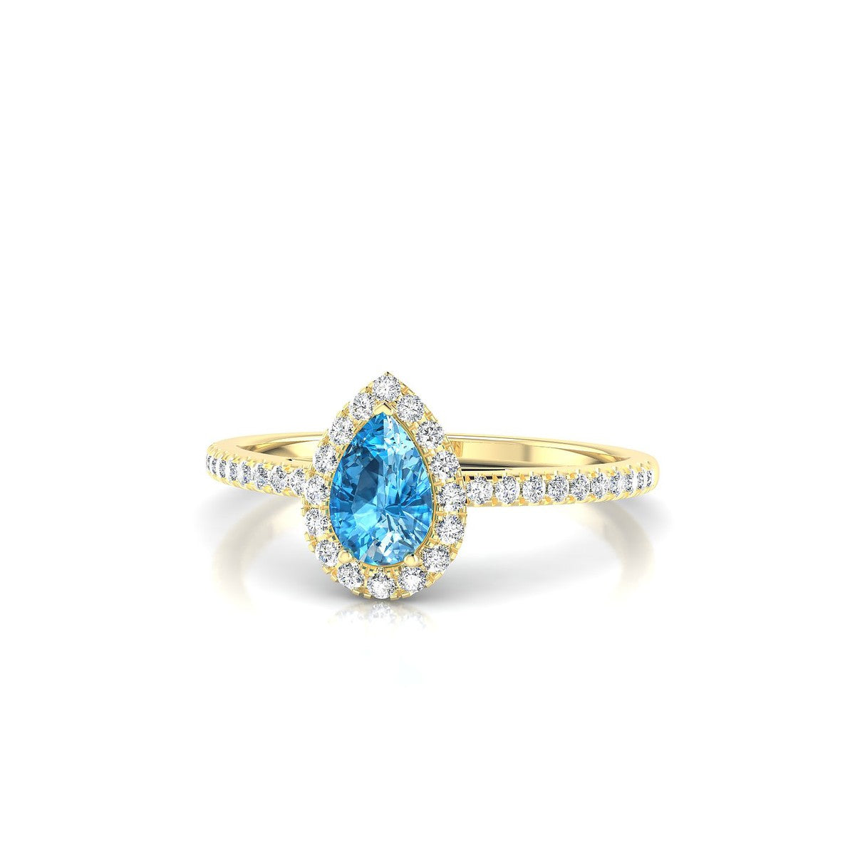 Sunrise | 18k Yellow Gold 6 x 4 mm Pear Topaz Ring