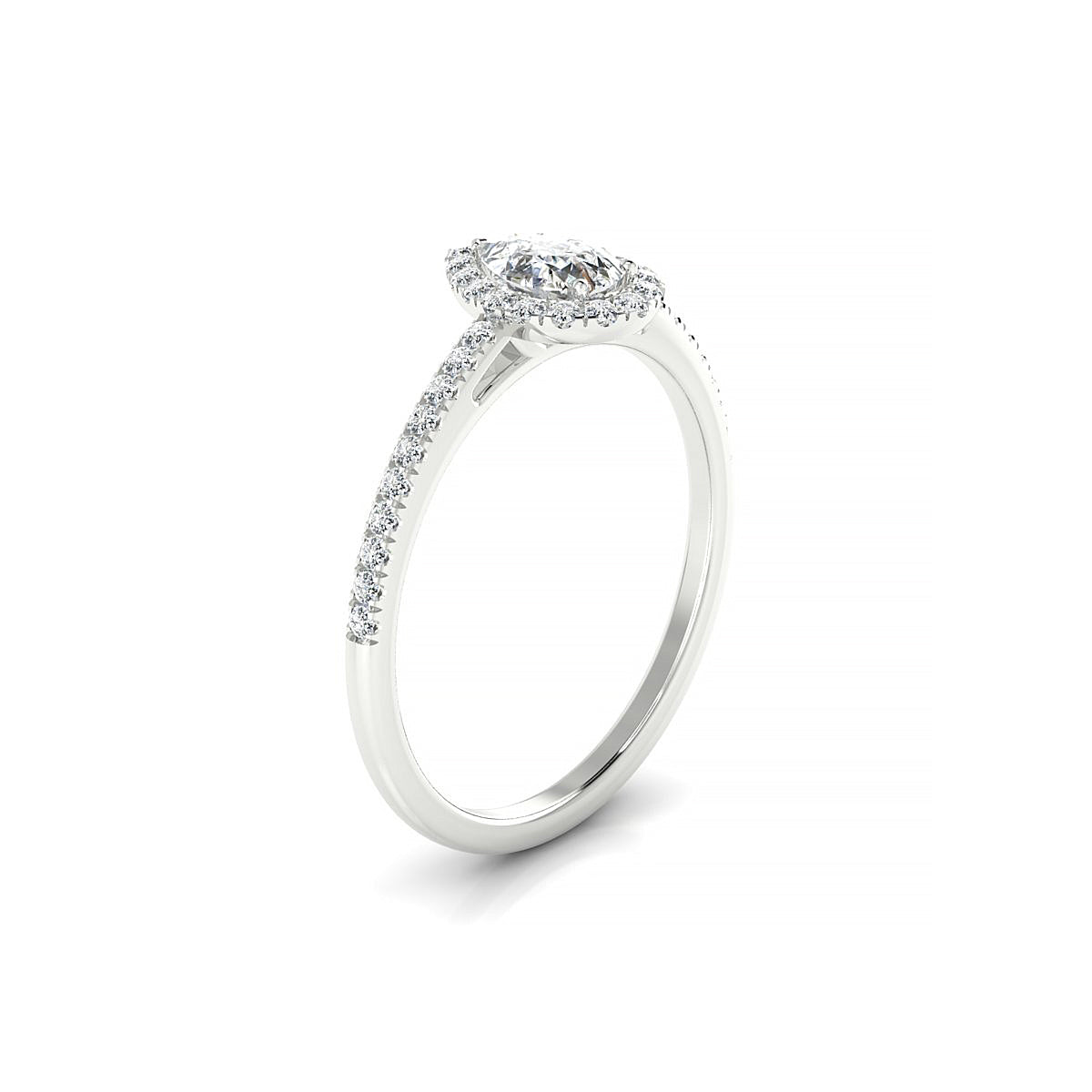 Sunrise | 18k White Gold 6 x 4 mm Pear Diamond Ring