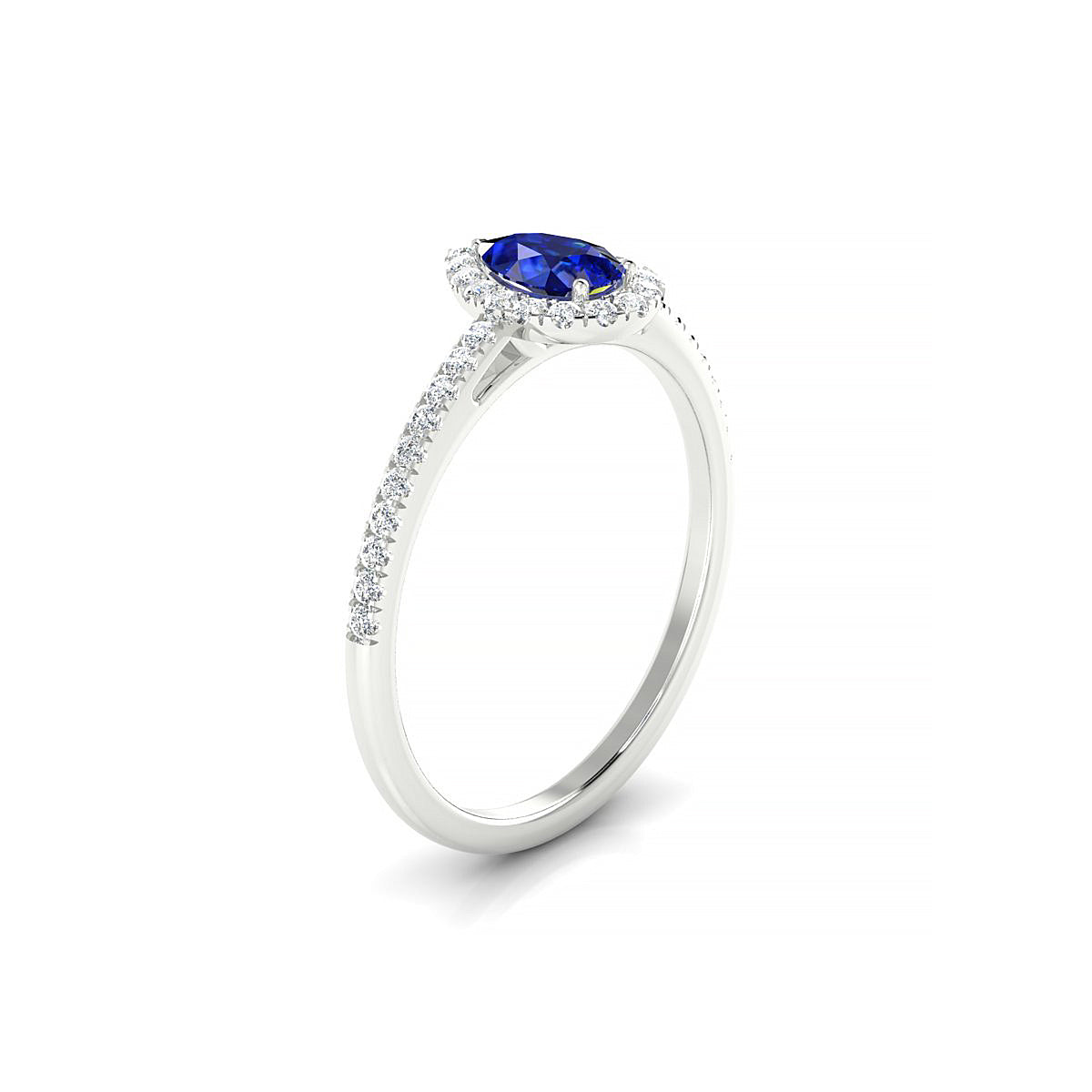 Sunrise | 18k White Gold 6 x 4 mm Pear Sapphire Ring