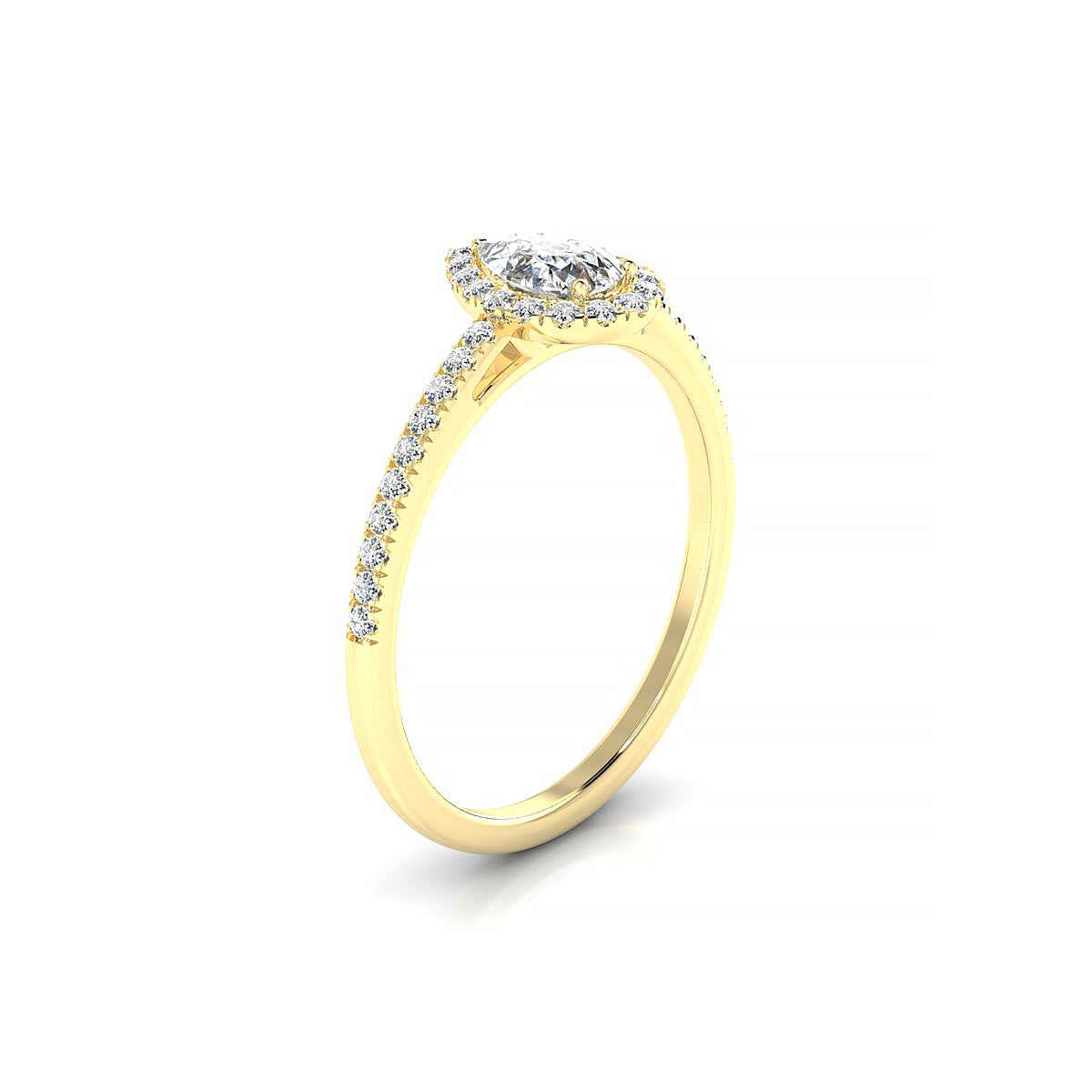Sunrise | 18k Yellow Gold 6 x 4 mm Pear Diamond Ring
