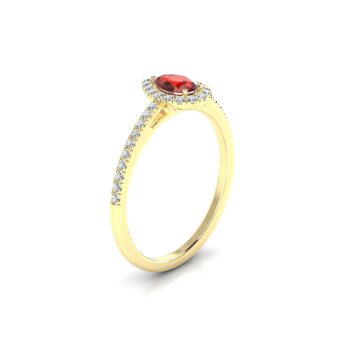 Sunrise | 18k Yellow Gold 6 x 4 mm Pear Garnet Ring