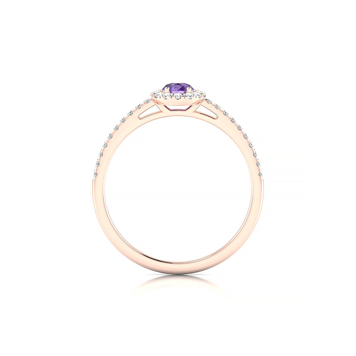 Sunrise | 18k Rose Gold 6 x 4 mm Pear Amethyst Ring