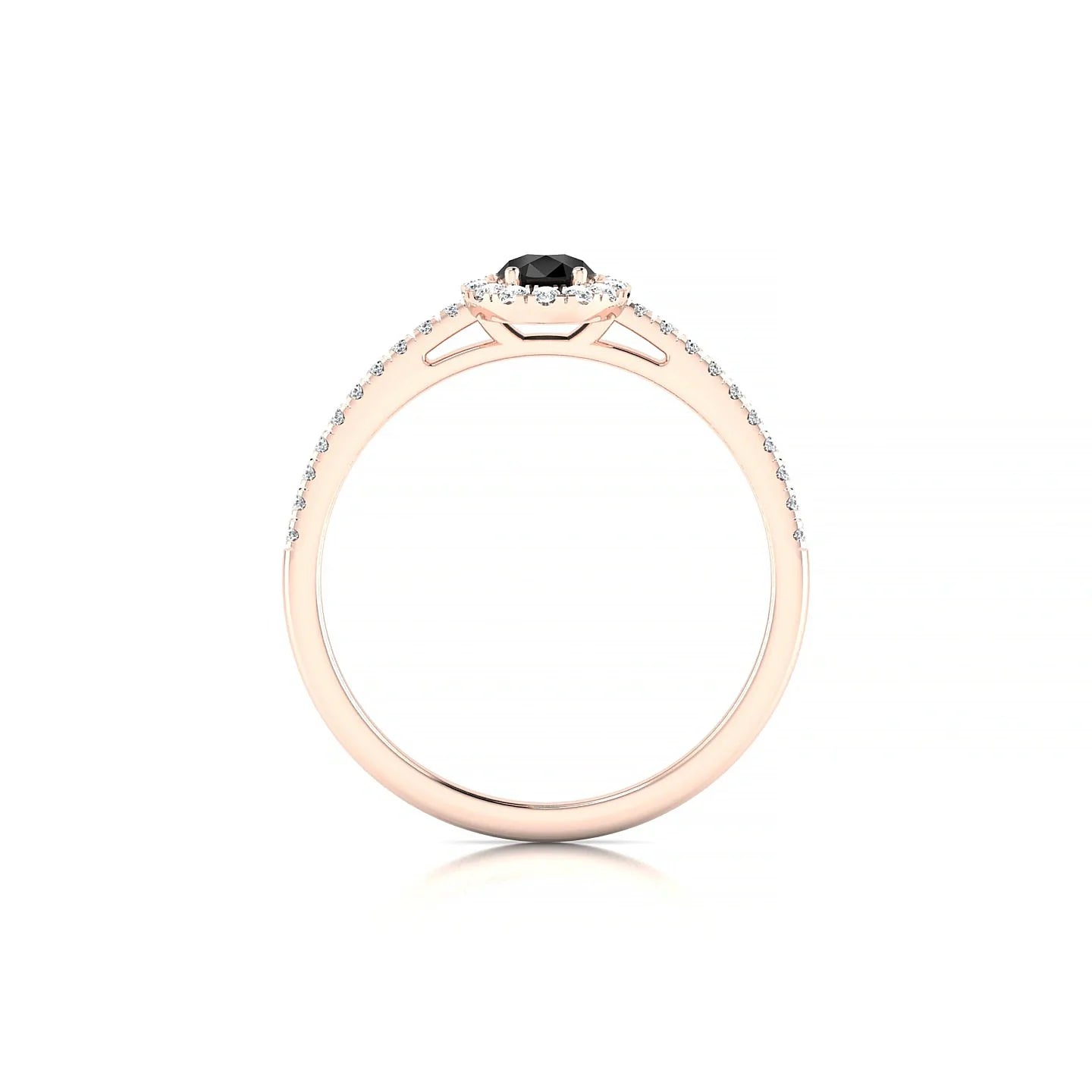 Sunrise | 18k Rose Gold 6 x 4 mm Pear Black Diamond Ring