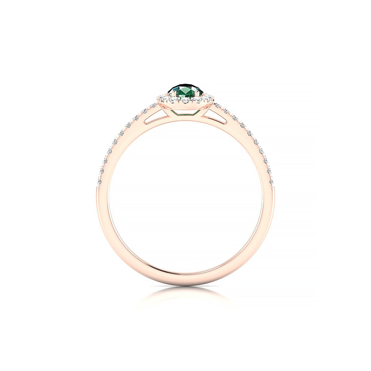 Sunrise | 18k Rose Gold 6 x 4 mm Pear Emerald Ring