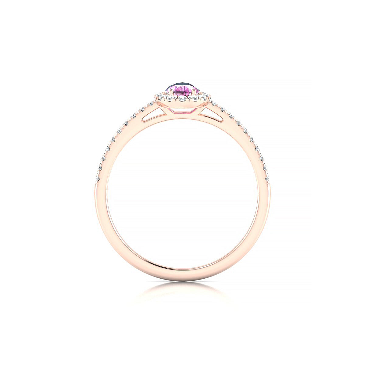 Sunrise | 18k Rose Gold 6 x 4 mm Pear Pink Sapphire Ring