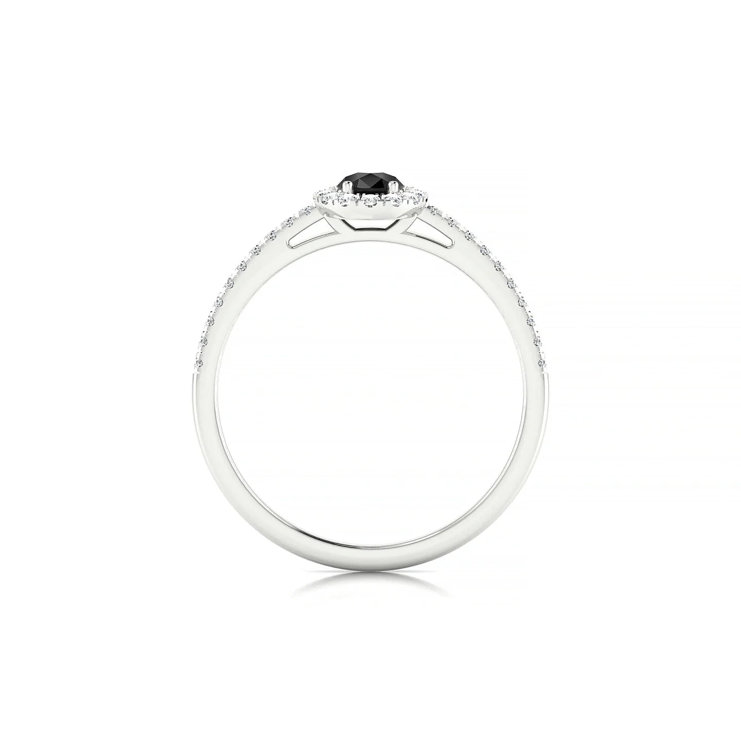 Sunrise | 18k White Gold 6 x 4 mm Pear Black Diamond Ring