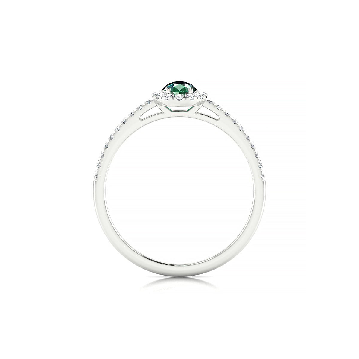 Sunrise | 18k White Gold 6 x 4 mm Pear Emerald Ring