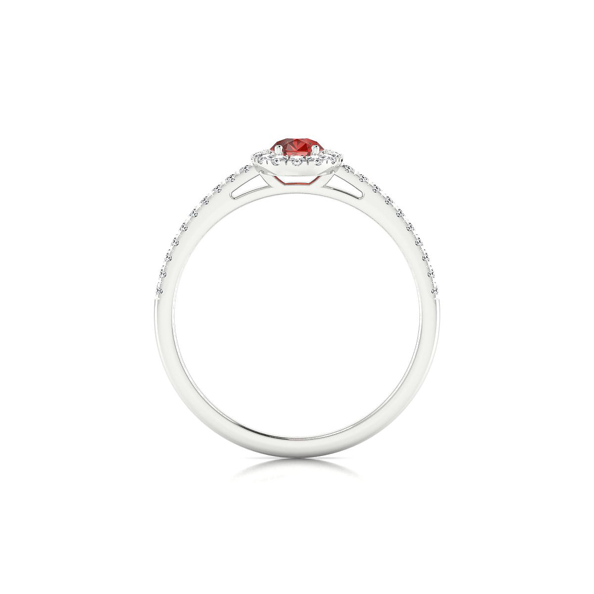 Sunrise | 18k White Gold 6 x 4 mm Pear Garnet Ring