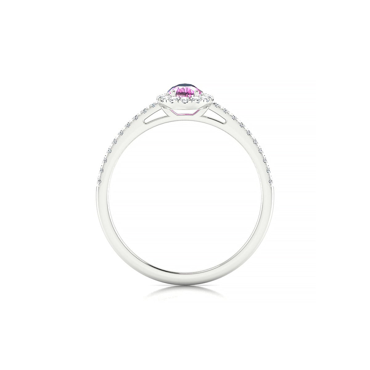 Sunrise | 18k White Gold 6 x 4 mm Pear Pink Sapphire Ring