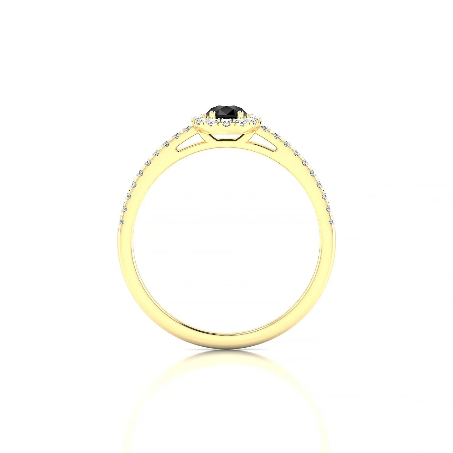 Sunrise | 18k Yellow Gold 6 x 4 mm Pear Black Diamond Ring