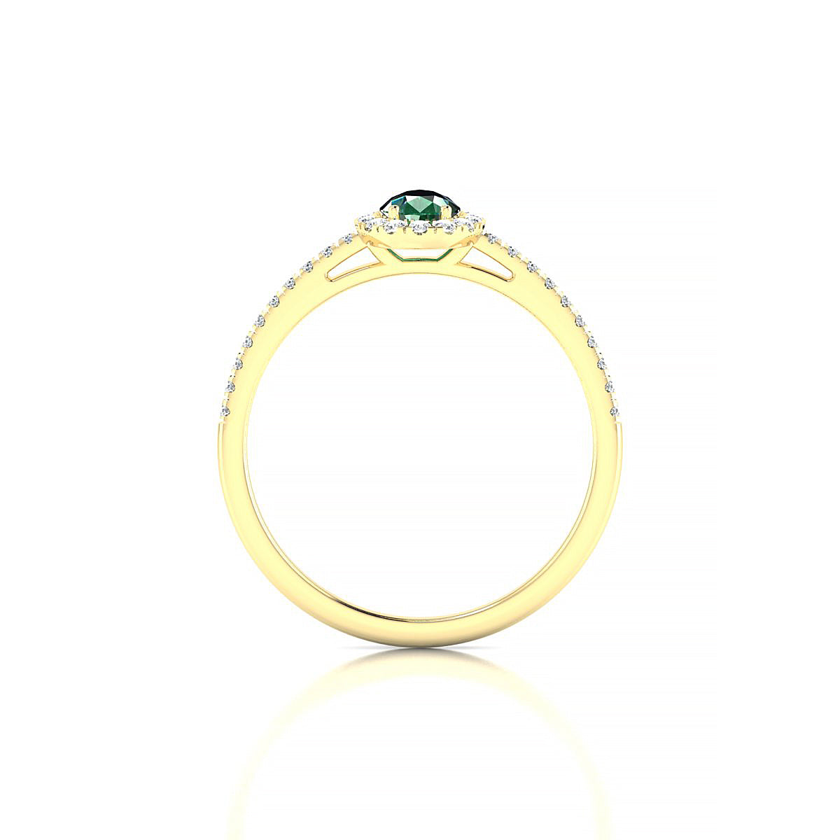 Sunrise | 18k Yellow Gold 6 x 4 mm Pear Emerald Ring
