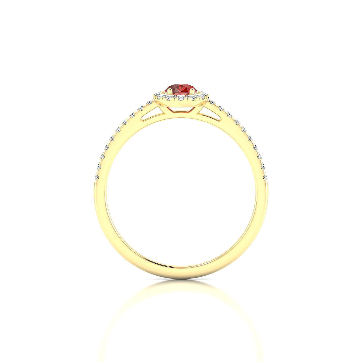 Sunrise | 18k Yellow Gold 6 x 4 mm Pear Garnet Ring