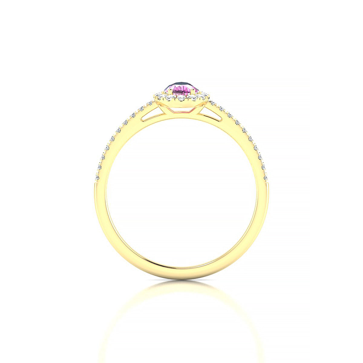 Sunrise | 18k Yellow Gold 6 x 4 mm Pear Pink Sapphire Ring