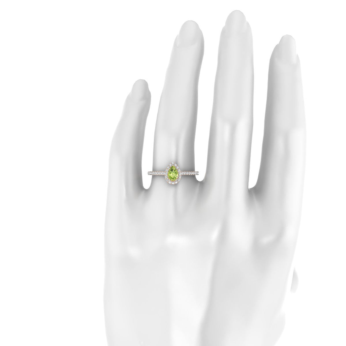 Sunrise | 18k Rose Gold 6 x 4 mm Pear Peridot Ring