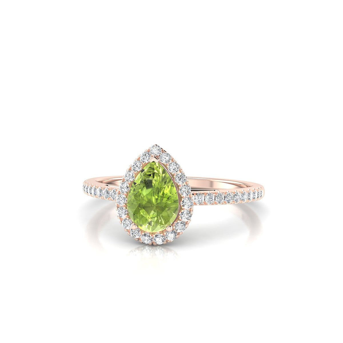 Sunrise | 18k Rose Gold 7 x 5 mm Pear Peridot Ring