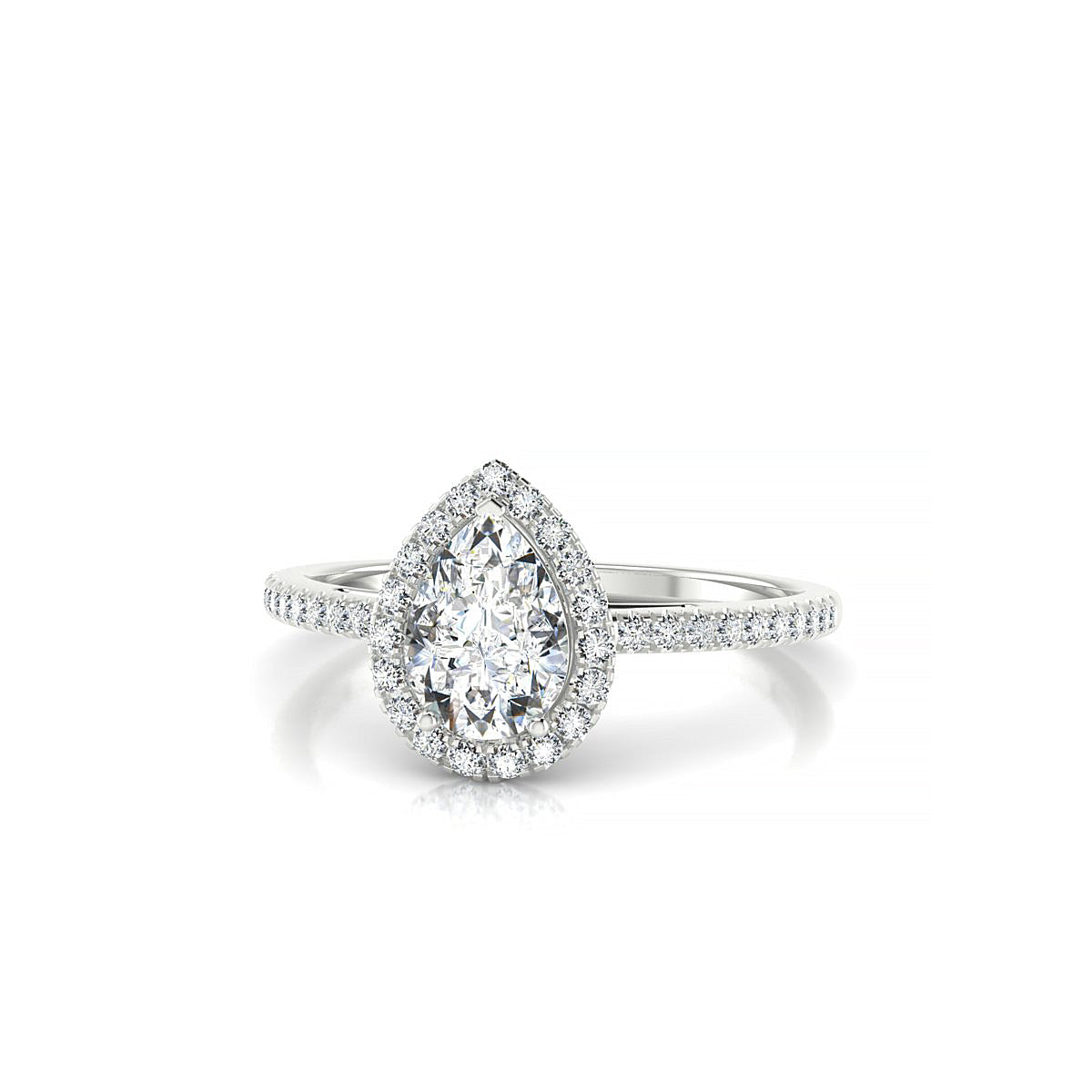 Sunrise | 18k White Gold 7 x 5 mm Pear Diamond Ring