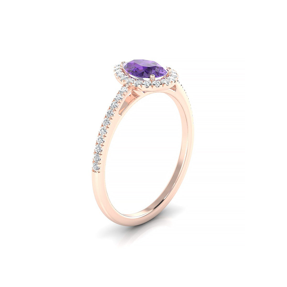 Sunrise | 18k Rose Gold 7 x 5 mm Pear Amethyst Ring