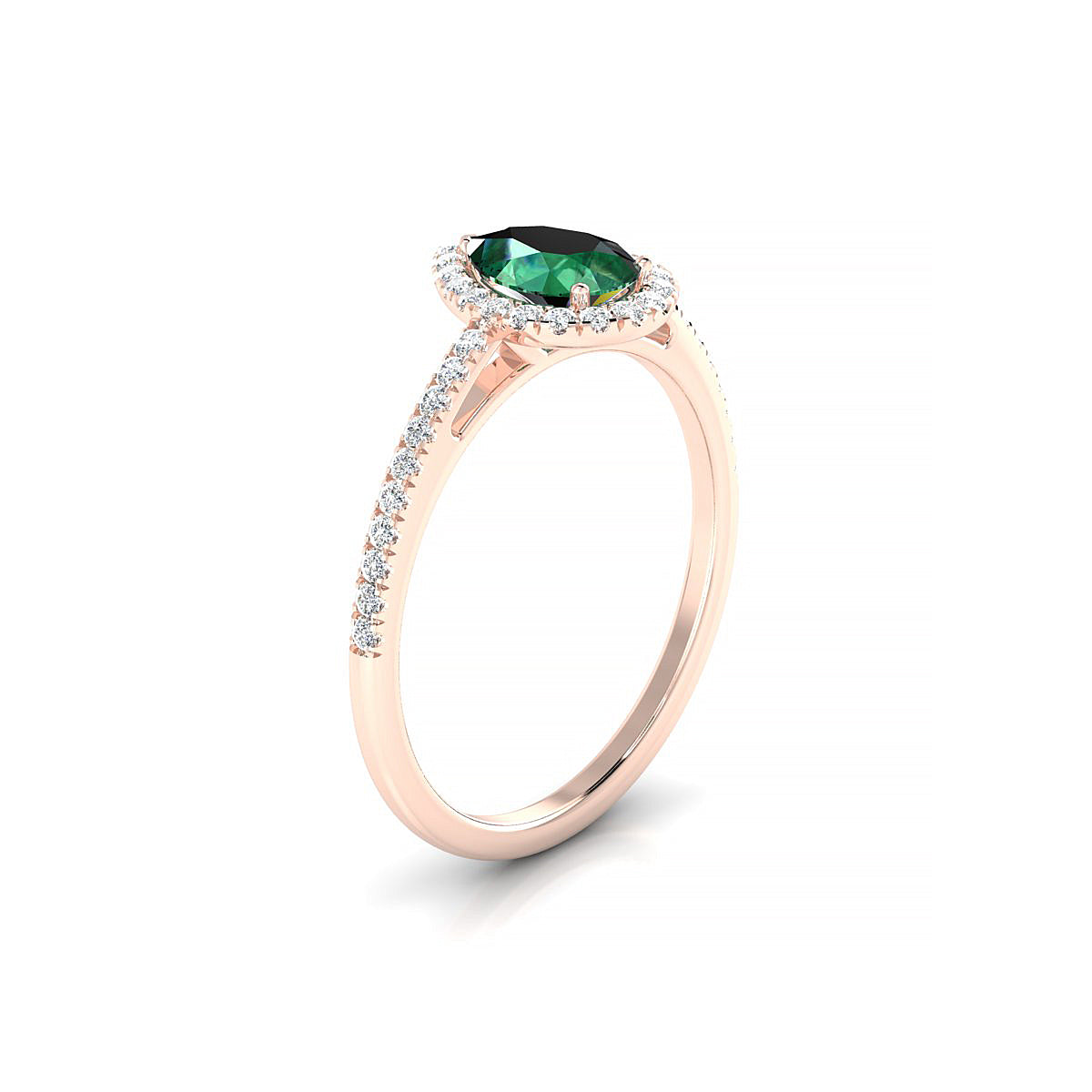 Sunrise | 18k Rose Gold 7 x 5 mm Pear Emerald Ring
