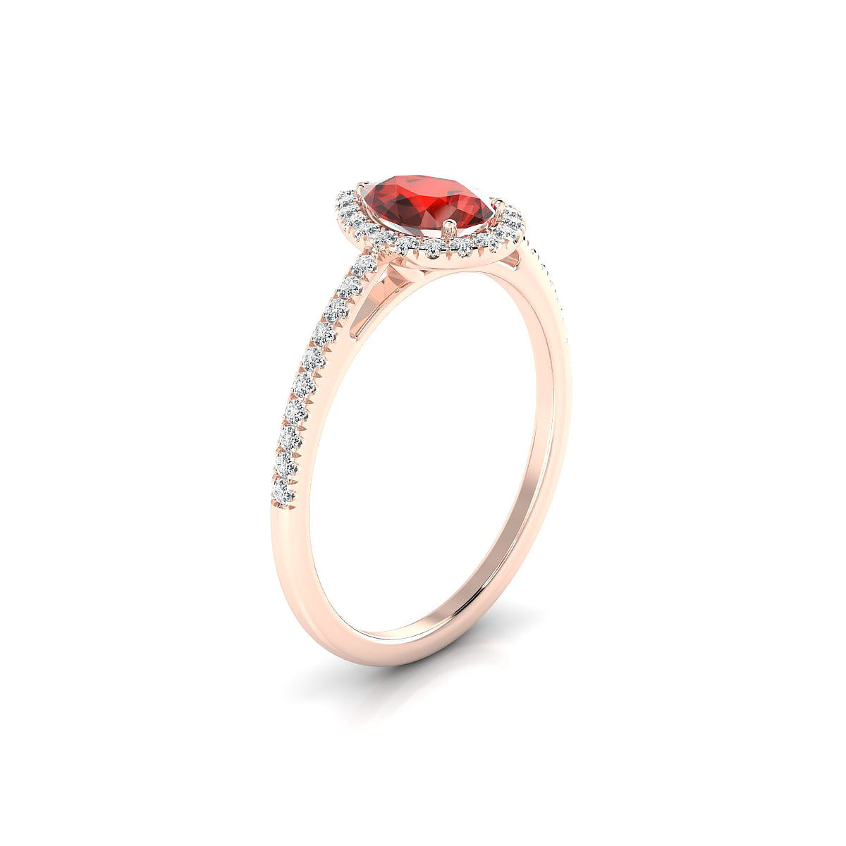 Sunrise | 18k Rose Gold 7 x 5 mm Pear Garnet Ring