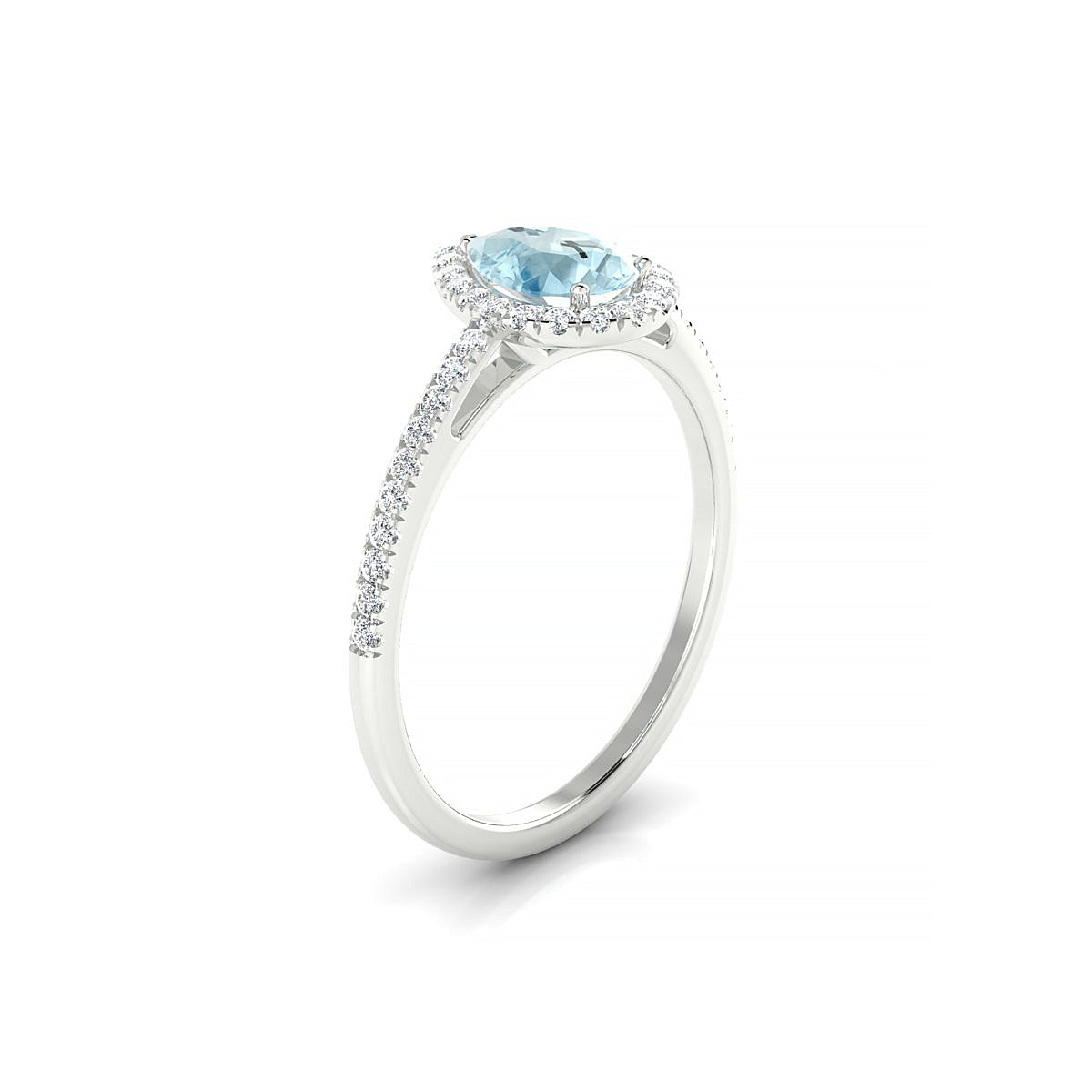 Sunrise | 18k White Gold 7 x 5 mm Pear Aquamarine Ring