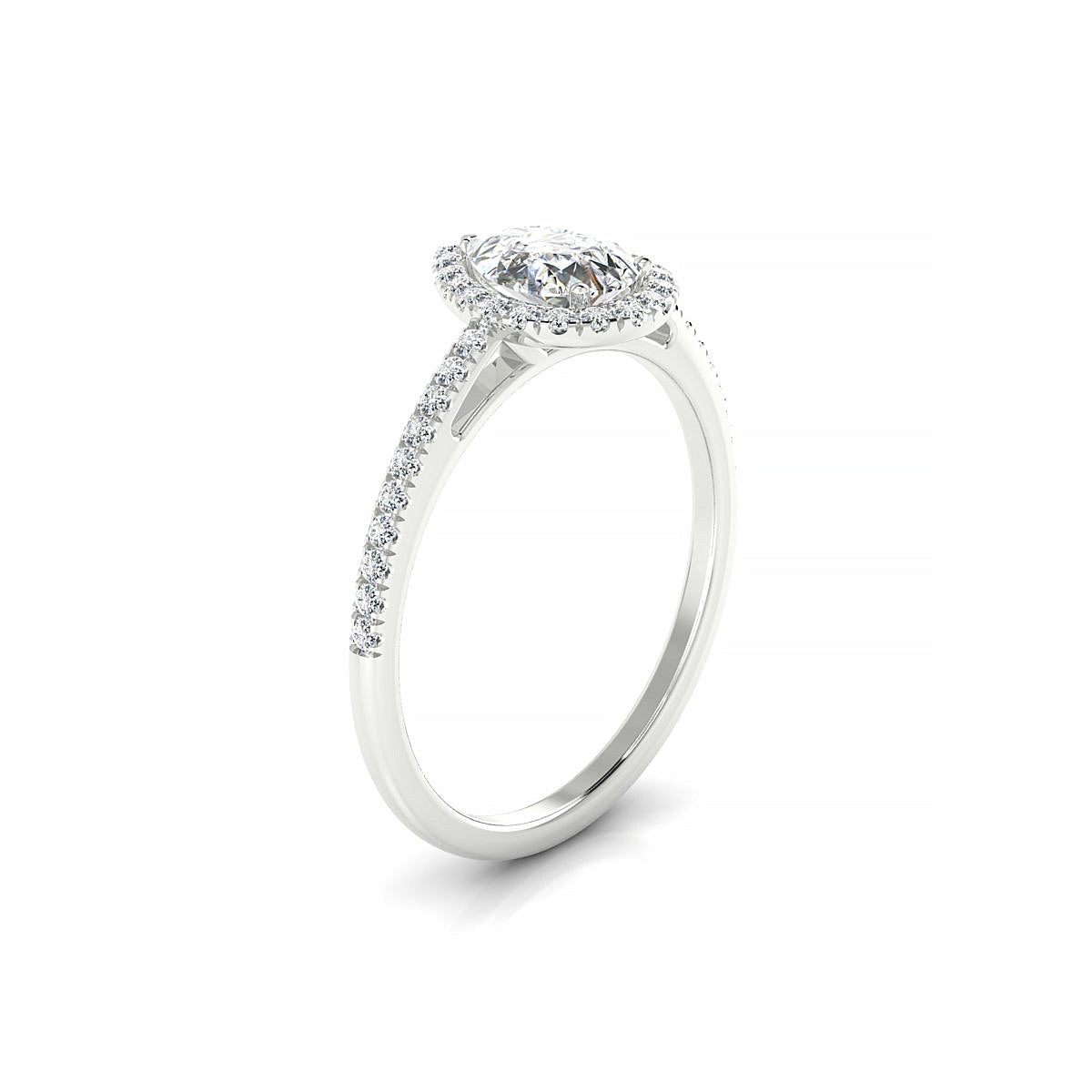 Sunrise | 18k White Gold 7 x 5 mm Pear Diamond Ring