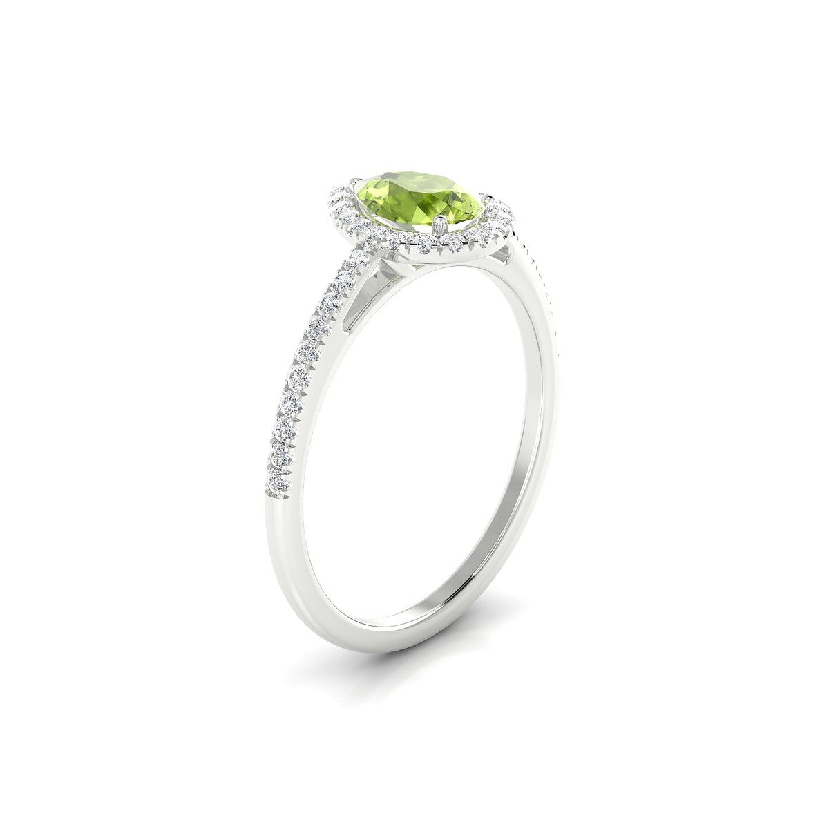 Sunrise | 18k White Gold 7 x 5 mm Pear Peridot Ring