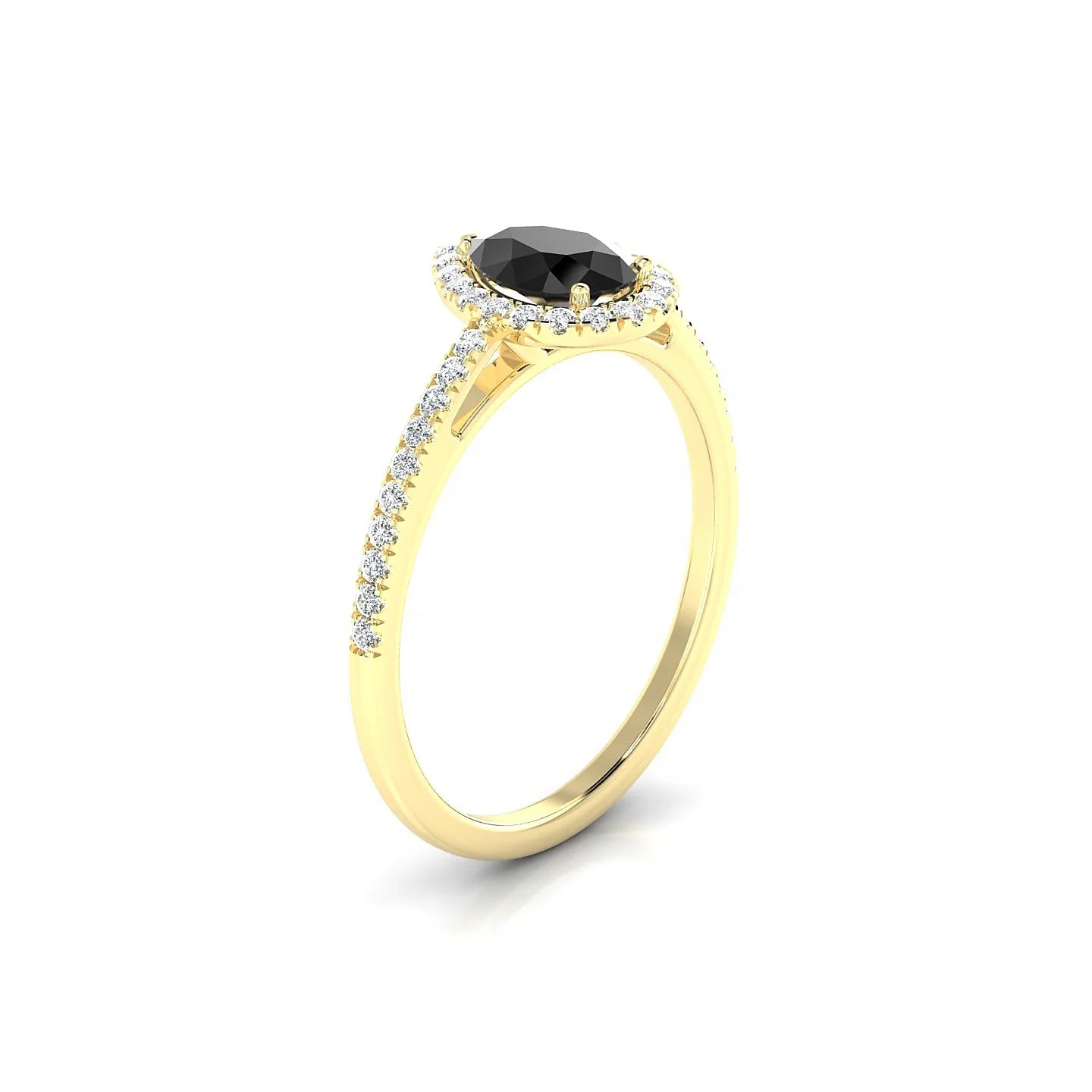 Sunrise | 18k Yellow Gold 7 x 5 mm Pear Black Diamond Ring