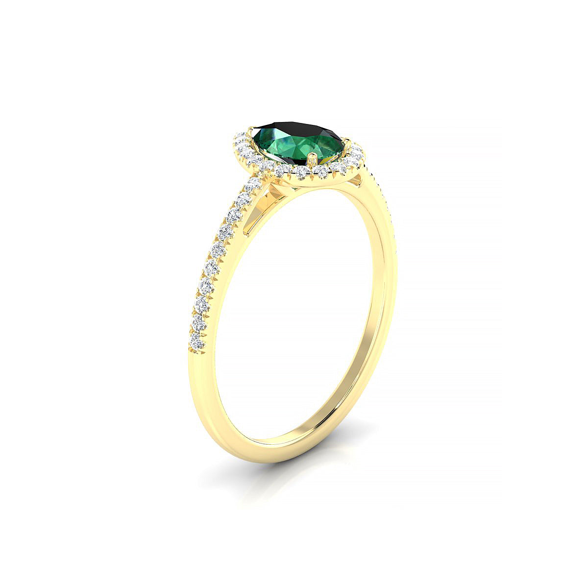 Sunrise | 18k Yellow Gold 7 x 5 mm Pear Emerald Ring