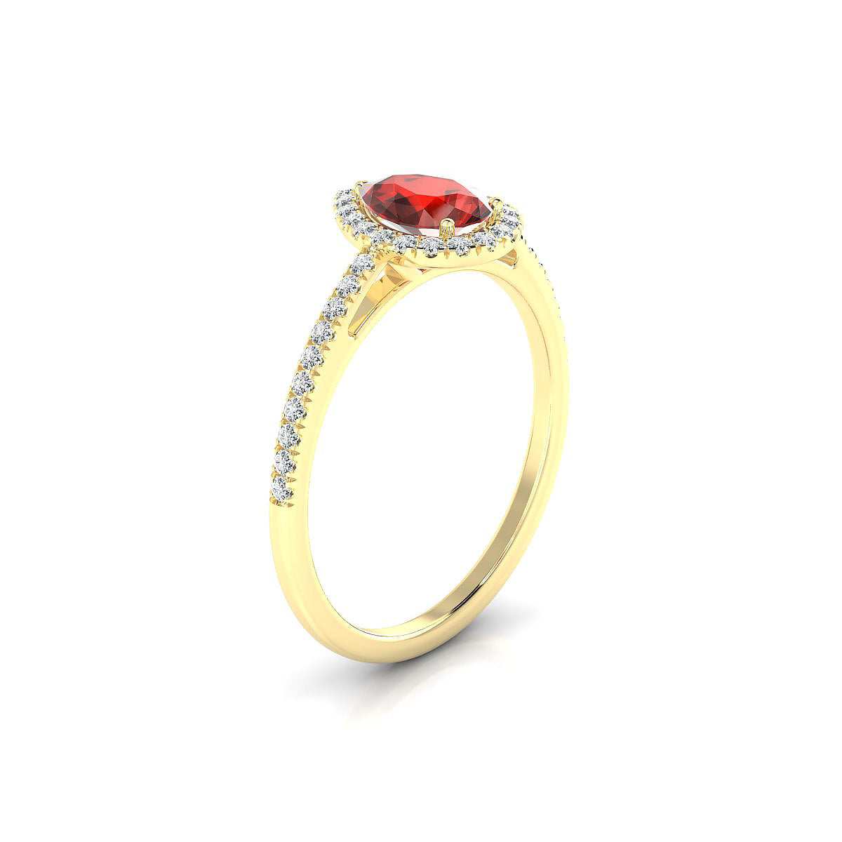 Sunrise | 18k Yellow Gold 7 x 5 mm Pear Garnet Ring