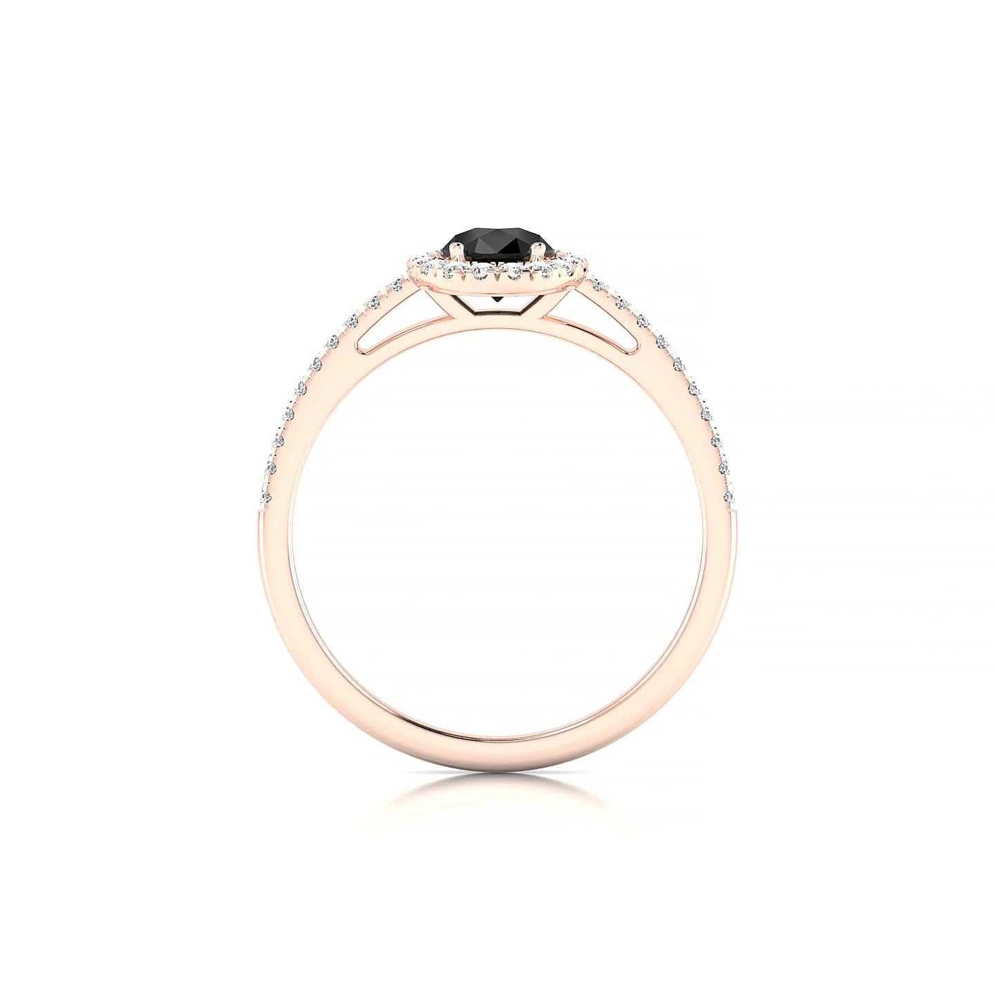 Sunrise | 18k Rose Gold 7 x 5 mm Pear Black Diamond Ring