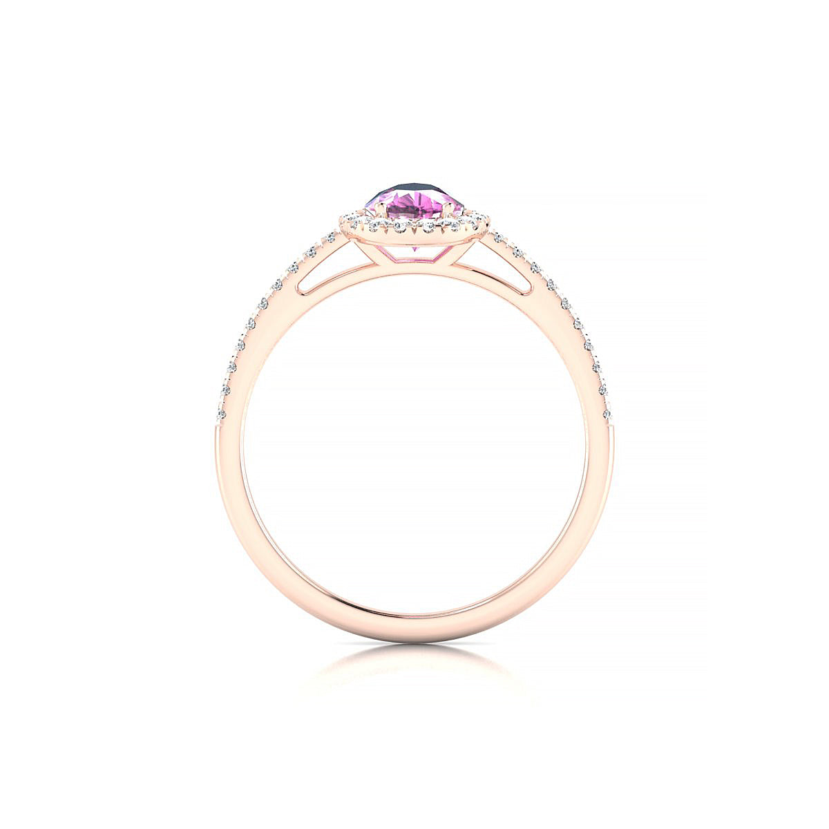 Sunrise | 18k Rose Gold 7 x 5 mm Pear Pink Sapphire Ring