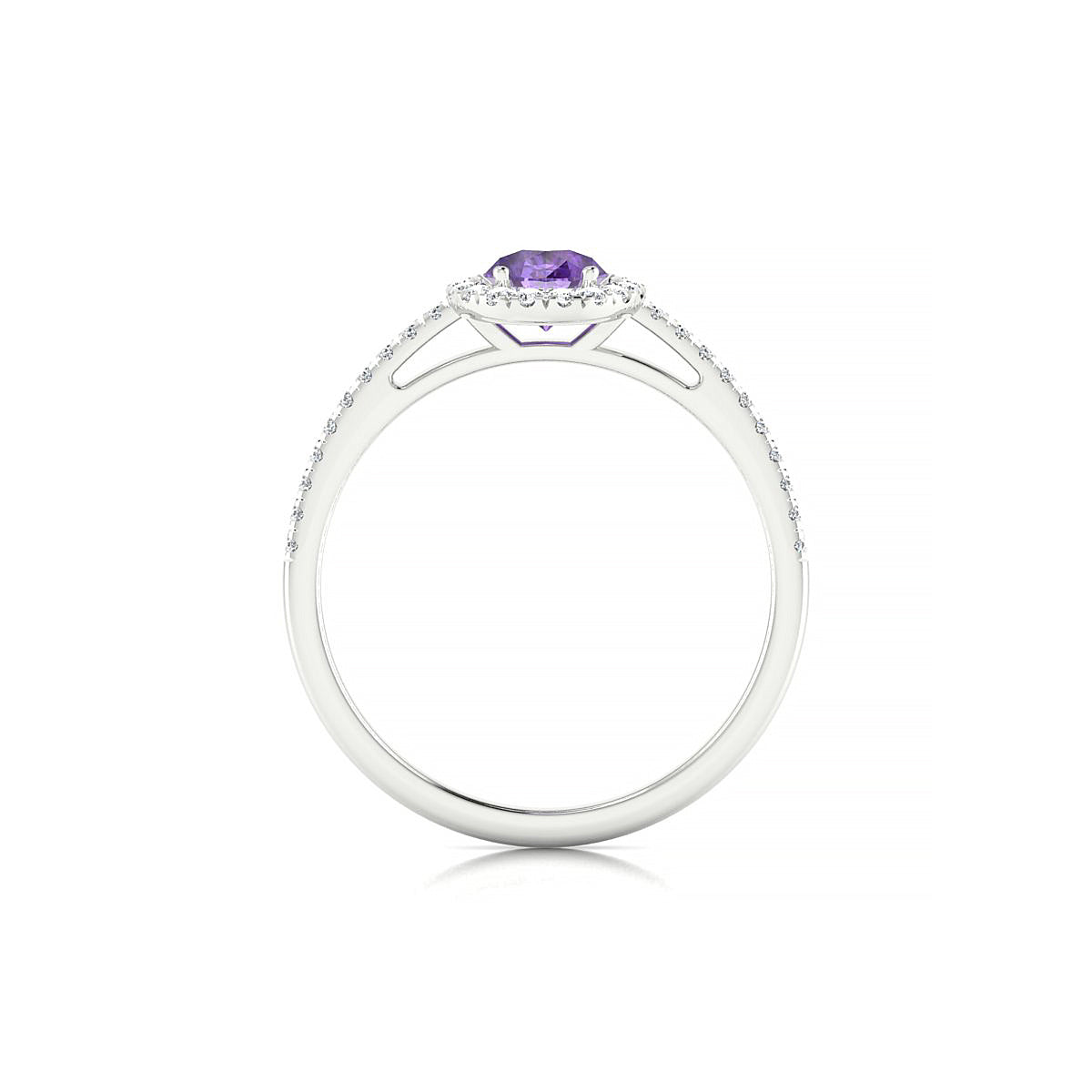 Sunrise | 18k White Gold 7 x 5 mm Pear Amethyst Ring