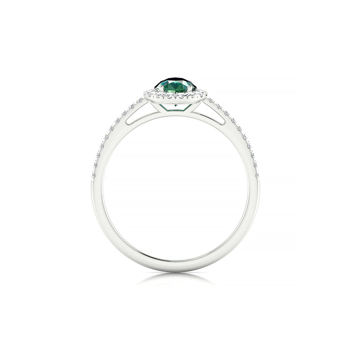 Sunrise | 18k White Gold 7 x 5 mm Pear Emerald Ring