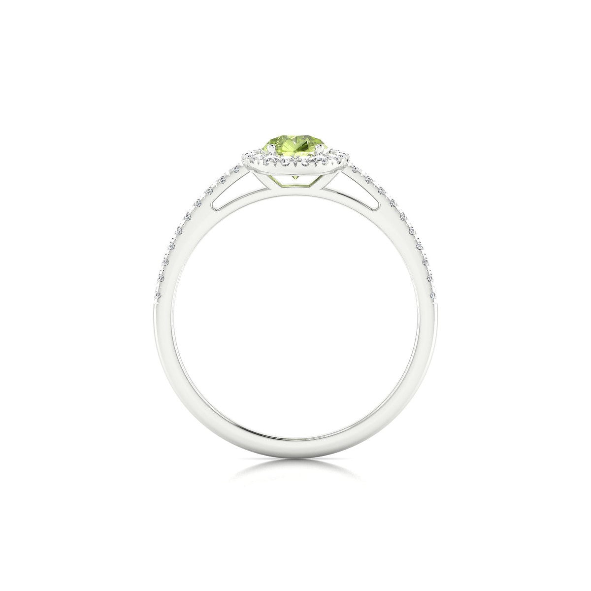 Sunrise | 18k White Gold 7 x 5 mm Pear Peridot Ring